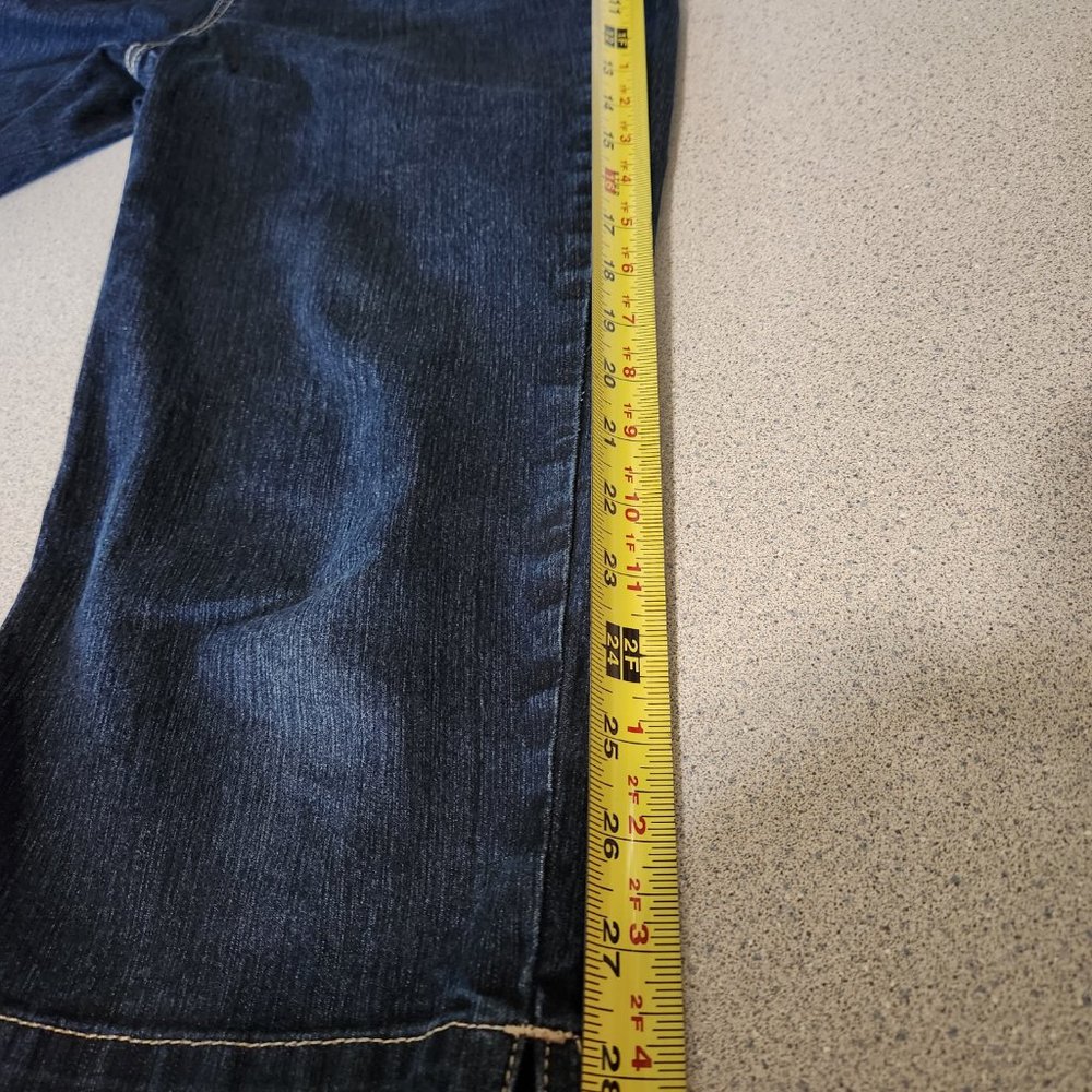 Gloria Vanderbilt Stretch Jeans Size 6 Blue Cropped Leg Embelished Pockets - Picture 12 of 13